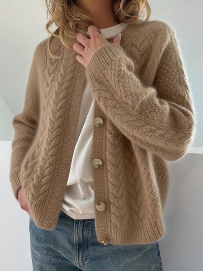 Ljosine | Kabelstrikket Cardigan Med Knapper