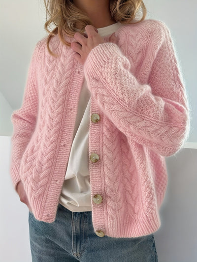 Ljosine | Kabelstrikket Cardigan Med Knapper