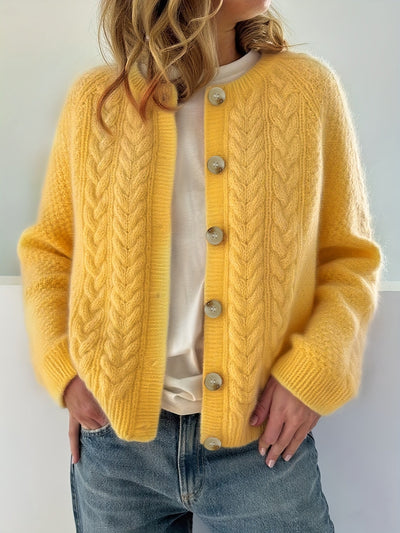 Ljosine | Kabelstrikket Cardigan Med Knapper