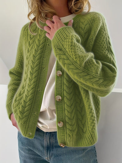 Ljosine | Kabelstrikket Cardigan Med Knapper