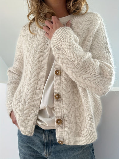 Ljosine | Kabelstrikket Cardigan Med Knapper